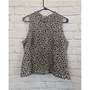 Anthropologie Akemi + Kin Sleeveless Leopard Metallic Top Large